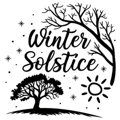 WINTER SOLSTICE vector illustration 