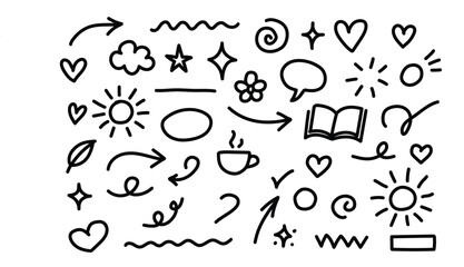 Playful Hand-Drawn Doodle Icons Collection