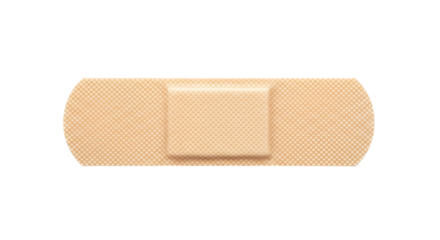 Single beige adhesive bandage for minor cuts and first aid kits