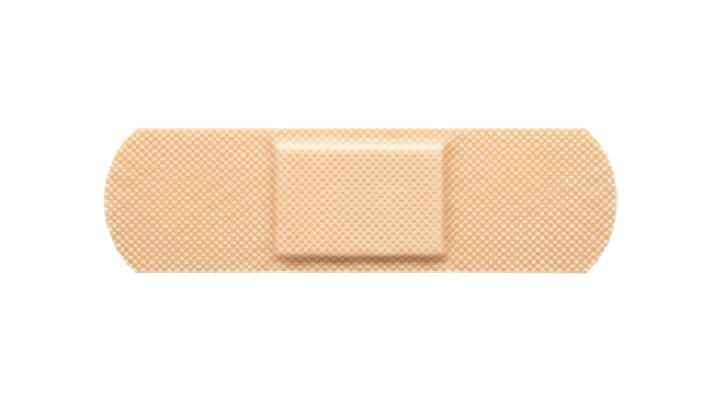 Single beige adhesive bandage for minor cuts and first aid kits