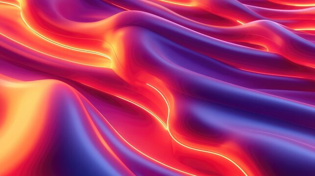 Abstract flowing neon waves creating gradient background