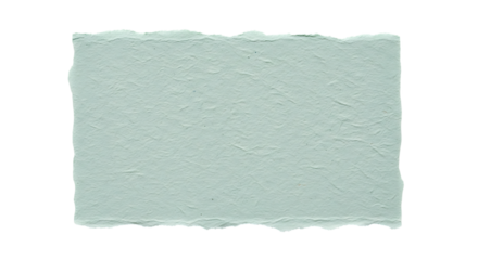 Textured pale teal handmade paper with rough ragged torn edges