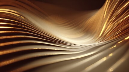 Flowing golden lines creating abstract modern wave pattern