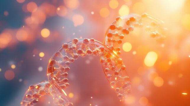 Dna helix structure representing science and biotechnology research