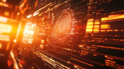 Hud interface showing digital data stream technology