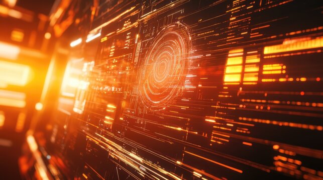 Hud interface showing digital data stream technology