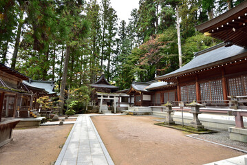 Obraz premium Sakurayama Hachimangu Shrine is the most famous landmark in Takayama, Japan
