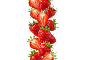 Fresh Strawberries with Water Droplets on Black strawberry