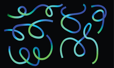 Fototapeta premium Abstract Spirals Colorful Vector Illustrations on Black Background