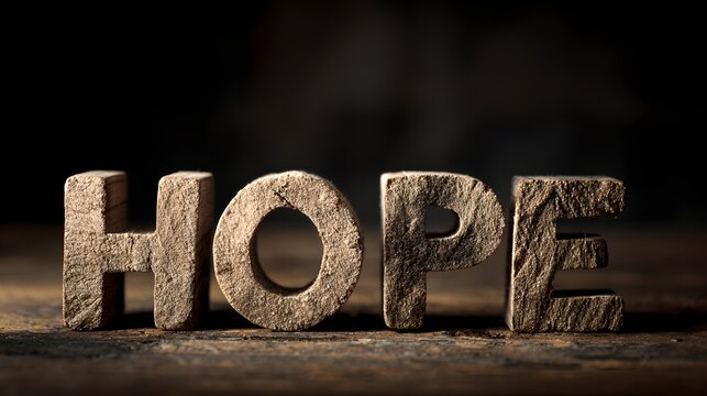 Inspirational hope and positivity concept with motivational words empowering message of resilience faith and strength for personal growth and success