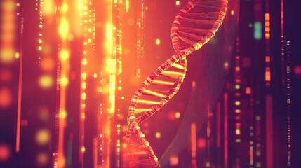 Dna helix connecting with digital data stream