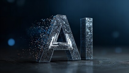 Futuristic ai concept with glowing digital network showcasing artificial intelligence and machine learning in a modern technology setting