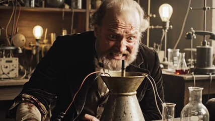 In a lively laboratory, an enthusiastic scientist passionately conducts an experiment, showcasing bubbling flasks and bright lights. The energy fills the room as discoveries unfold.