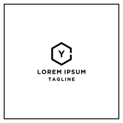 cy or yc hexagon logo