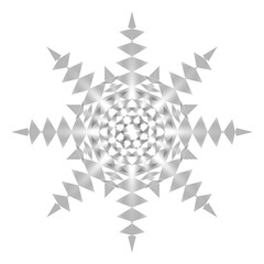 Geometric snowflake illustration a symmetrical design with triangles and diamonds isolated on transparent background