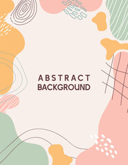 Abstract modern backgrounds with nature organic shapes, spots, wavy, lines. Vector illustration in minimal trendy style with copy space. For social media, stories, banners, invitations, posters