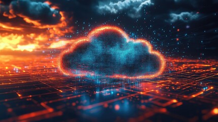 Cloud computing data network technology connecting global digital infrastructure