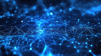 Global digital network connecting data nodes with futuristic technology