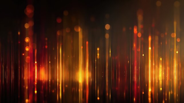 Abstract warm light streaks moving up bokeh background