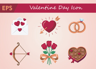 Valentine day graphic vector icon set