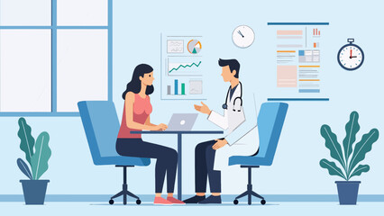 Doctor Consulting Patient Vector Illustration