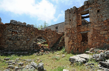 Le village abandonné d'Aradaina près d'Anopoli dans les Sfakia en Crète