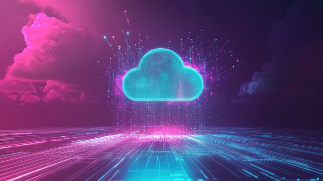 Cloud data computing concept with digital network connection