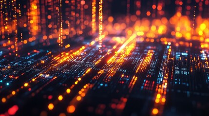 Fototapeta premium Digital data flowing across futuristic circuit board network