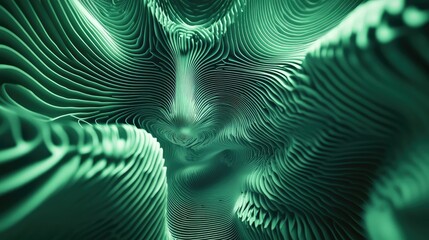 Abstract green lines forming topographic pattern texture