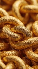 Obraz premium Shiny gold chain intertwined elegantly in close-up