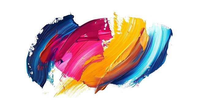 Colorful Brushstrokes: An abstract composition of vibrant, layered brushstrokes bursts with a dynamic energy, revealing the expressive potential of color.