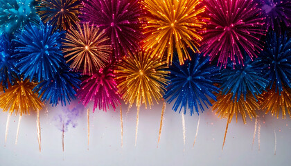 Radiant Bursts of Multicolor Fireworks