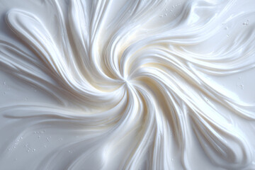 Obraz premium Close up view of creamy white swirls creating an elegant abstract spiral pattern with a subtle shimmer
