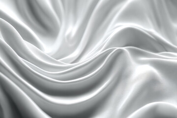 Obraz premium Elegant white fabric flowing with soft waves and subtle texture creating a smooth abstract background
