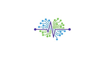 Brain Circuit Pulse Logo Design