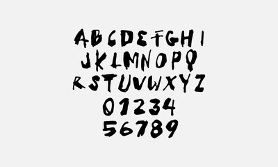grunge handwritten abstract brush alphabet design