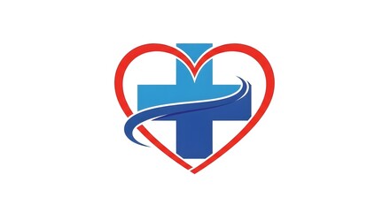 Heart and Medical Cross Icon