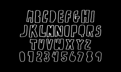 Obraz premium square and hollow handwritten abstract brush alphabet design