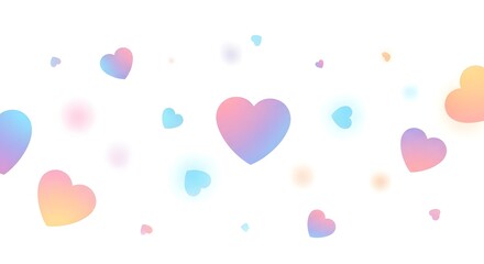 Pastel Hearts on White Background Design