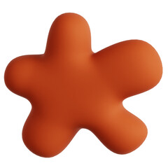 Cute Soft Orange Abstract 3D Star Shape Rendering Modern Design Element