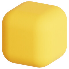 Yellow Abstract 3D Geometric Shape Isolated Modern Design Element