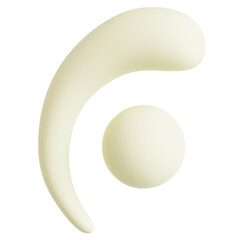 Cream organic abstract shape element 3D render soft fluid sphere graphic design