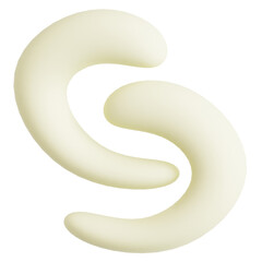 Creamy 3D Abstract Volumetric Soft Shape Loop Design Element