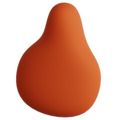 Smooth Volumetric Orange Droplet Abstract 3D Render Design Element