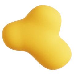 Yellow Soft 3D Abstract Blob Organic Shape Isolated Black Background