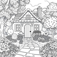 Coloring Pages Houses &ndash; Black & White Edition