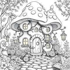 Coloring Pages Houses &ndash; Black & White Edition
