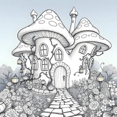 Coloring Pages Houses &ndash; Black & White Edition