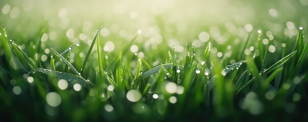 Promote fresh morning nature and dew covered green grass