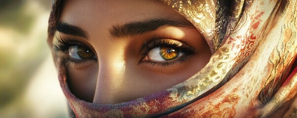 Promote elegance beauty and mysterious veiled portrait